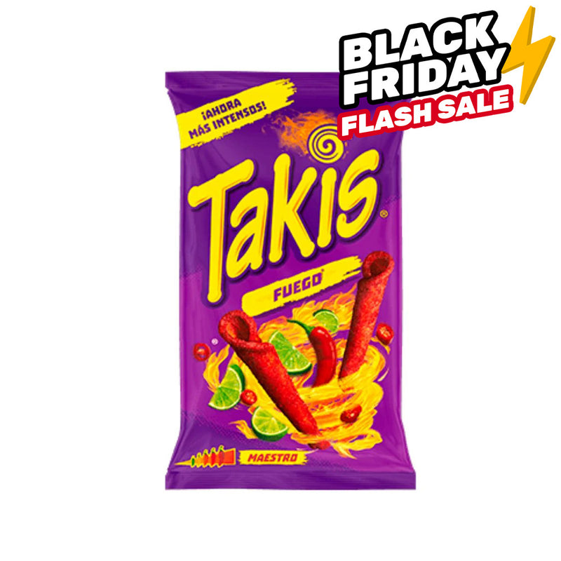 Takis Fuego, Packung mit scharfen Chili Tortilla Locken 90g