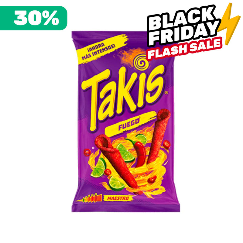 Takis Fuego, Packung mit scharfen Chili Tortilla Locken 90g