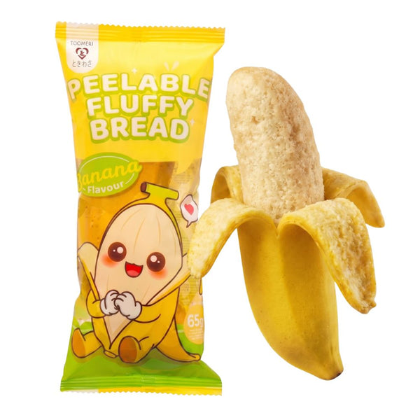 Tokimeki Peelable Fluffy Bread Bananengeschmack, schälbarer Snack in Form und mit Geschmack von Banane à 65 g 