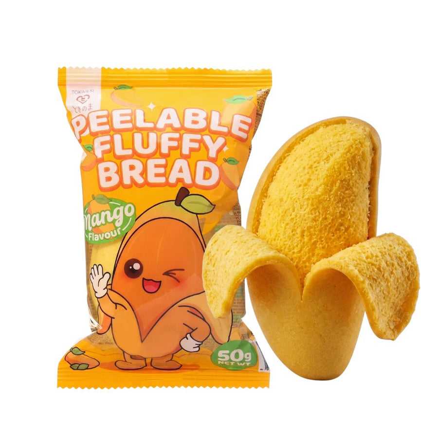 Tokimeki Peelable Fluffy Bread Mango Flavour, pane sbucciabile a forma e al gusto di mango da 50g