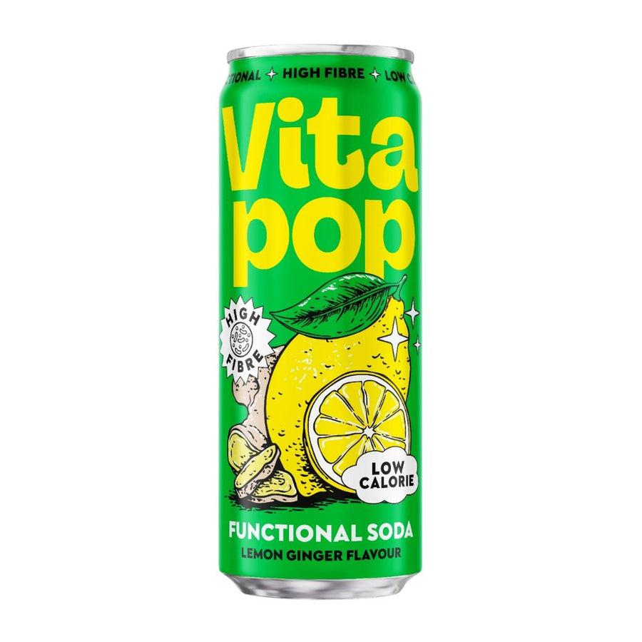 Vita Pop Lemon Ginger, bevanda funzionale al gusto di ginger e di limone da 330ml