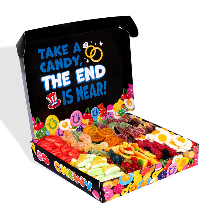 Wunnie box "Game over", das Candy box zum Zusammensetzen mit den Lieblingsgummibärchen des Bräutigams - 1 kg 