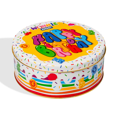 Wunnie Bucket „Happy Birthday“, Dose mit Gummibonbons zum Zusammenstellen mit den Lieblingsgeschmäckern des Geburtstagskindes - 2 kg 