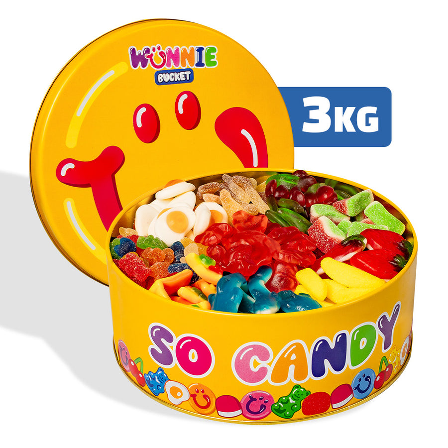 Latta da comporre di caramelle gommose da 3kg Wunnie Bucket Smile