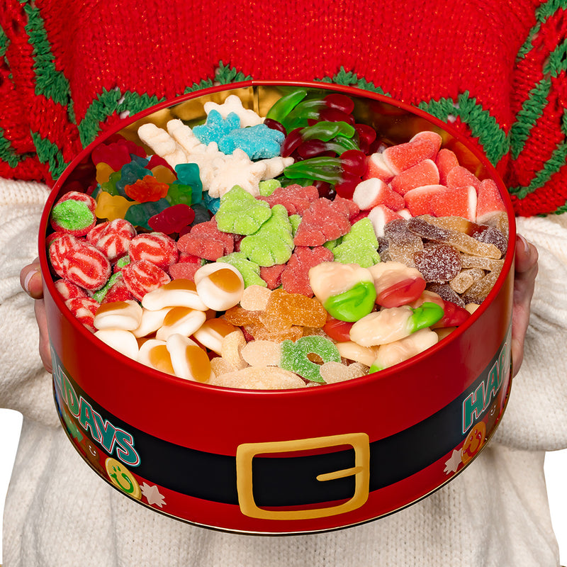 Wunnie Bucket "Happy Holidays", 3kg Dose mit Gummibonbons zum Selbstzusammenstellen mit deinen Lieblingsgeschmacksrichtungen