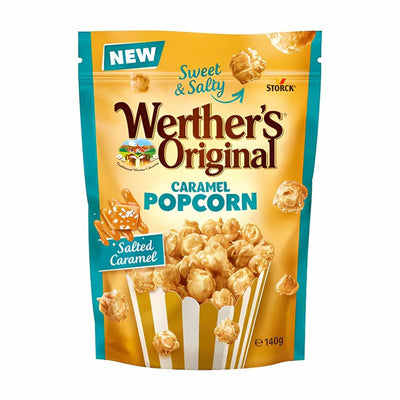 Confezione da 140g Popcorn ricoperti di caramello salato Werther's Original.