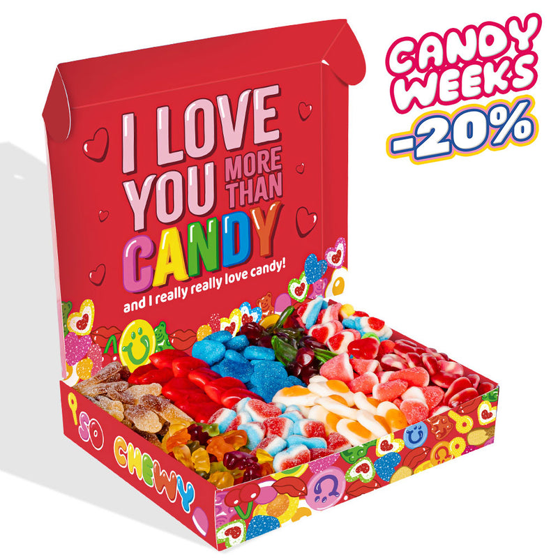 Wunnie Box I Love You, die Candy Box zum Zusammenstellen mit den Lieblings-Gummisüßigkeiten deiner besseren Hälfte
