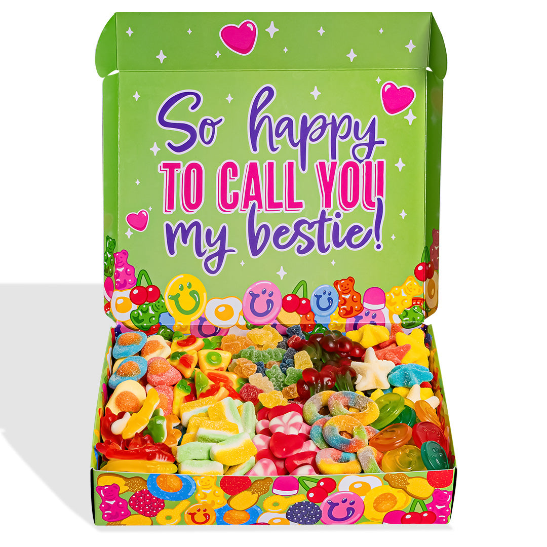 Wunnie box "Best Friends Forever", die Candy box zum Zusammenstellen mit den Lieblingsgummibärchen deiner besten Freundin - 1 kg 