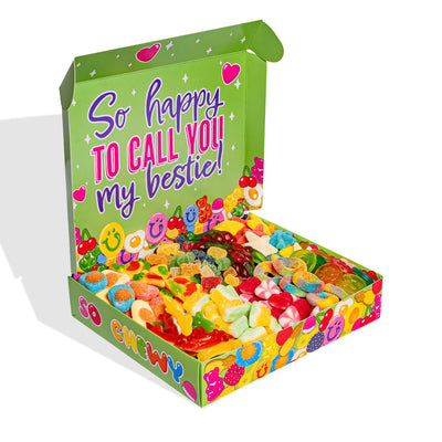 Candy box “Best Friends Forever”, Zusammenstellbare Gummibonbon-Box mit den Lieblingen deiner besten Freundin.