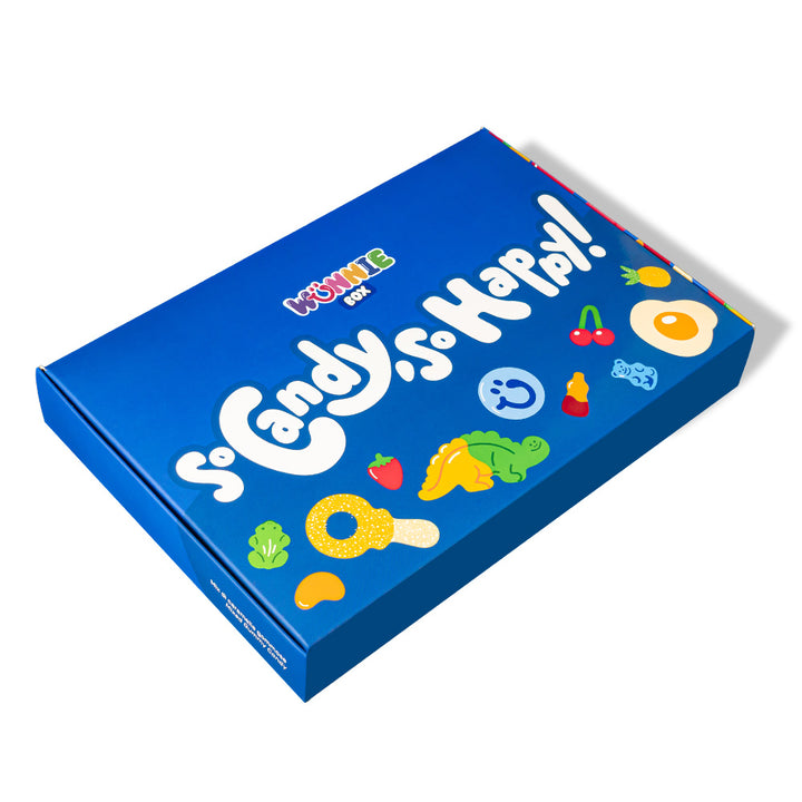 Wunnie box Blue "So Candy, So Happy", Gummibonbon-Box zum Zusammenstellen mit deinen Lieblingsgeschmacksrichtungen - 1 kg 