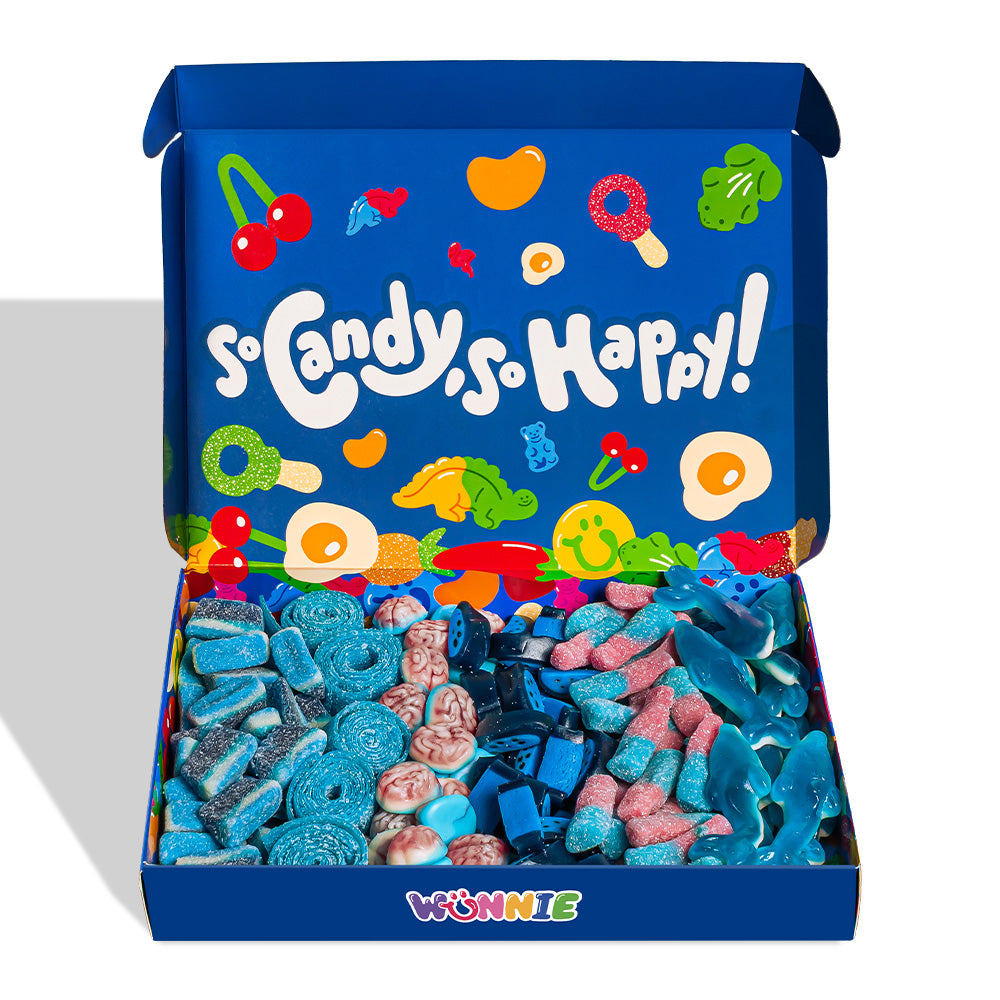 Wunnie box blaue Mischung mit Gummibonbons nur blau