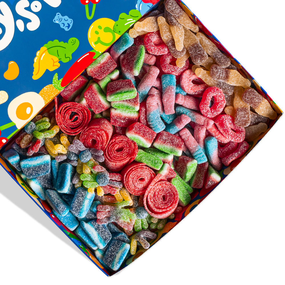 Fokus auf den spritzigen Bonbons des wunnie box fizzy mix