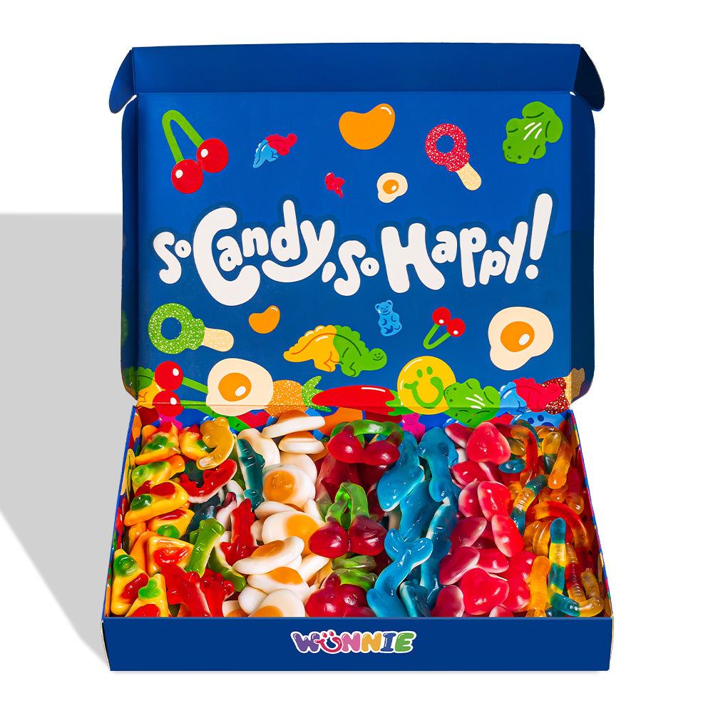 Wunnie box Jelly-Mix, Schachtel mit glatten Gummibonbons 