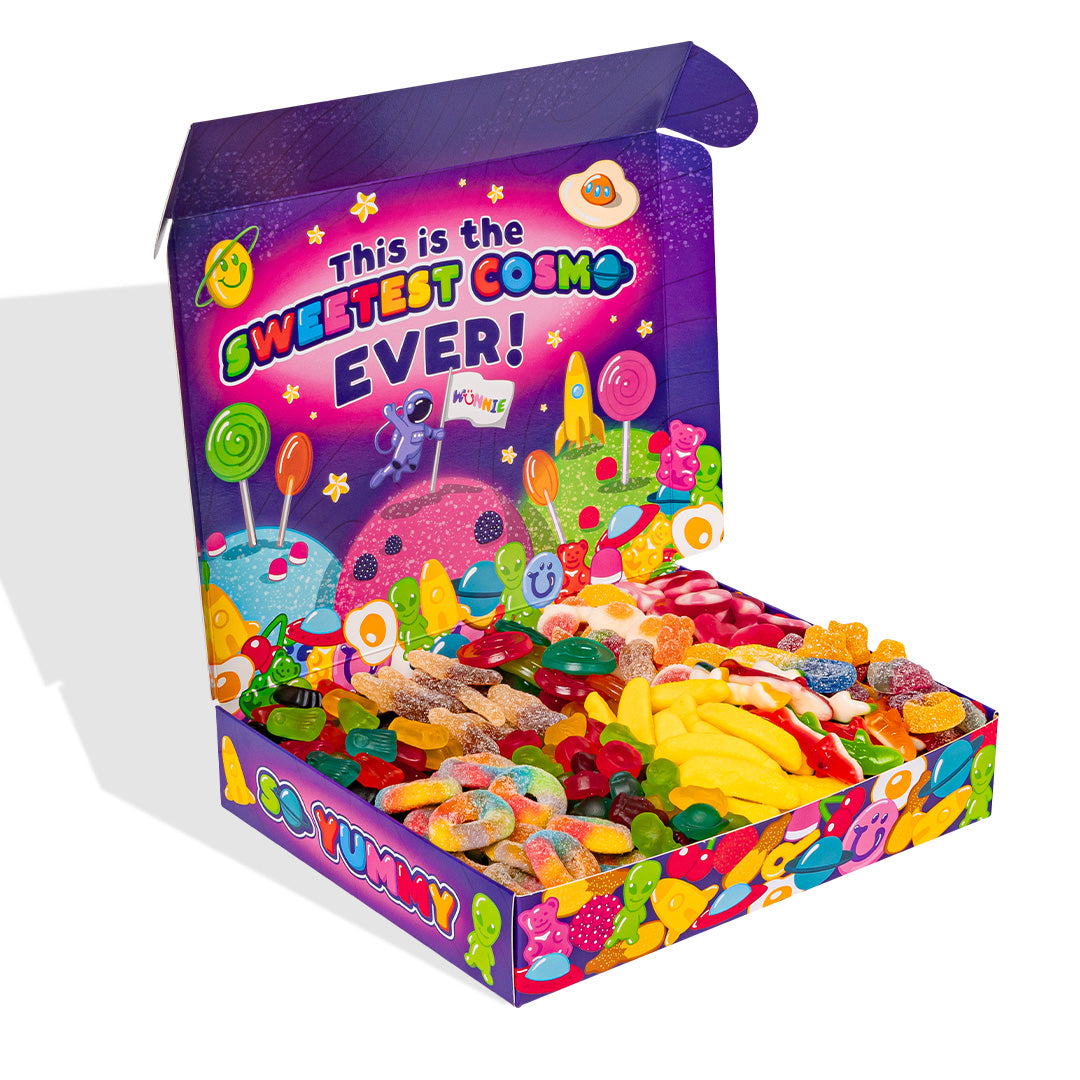 CandyVerse Limited Edition von Wunnie, Box mit Gummibonbons zum Zusammenstellen mit Ihren Favoriten 