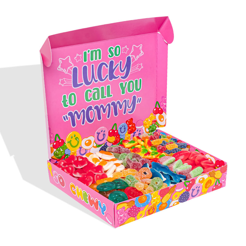 Wunnie box "Best Mom", die Candy Box zum Zusammenstellen mit den Lieblings-Gummisüßigkeiten deiner Mutter