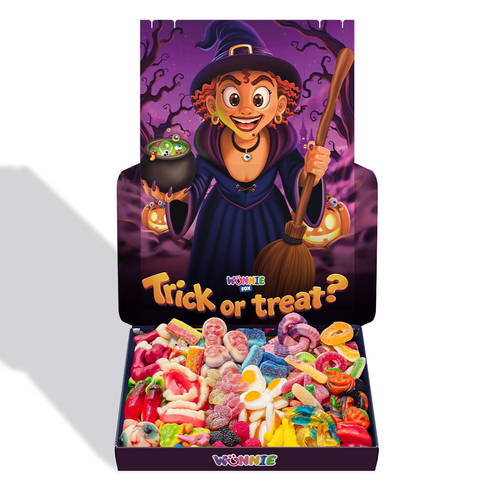 Wunnie box Special "Happy Halloween" Morgana, Box mit Gummibonbons zum Zusammenstellen mit deinen Lieblingsgeschmacksrichtungen 