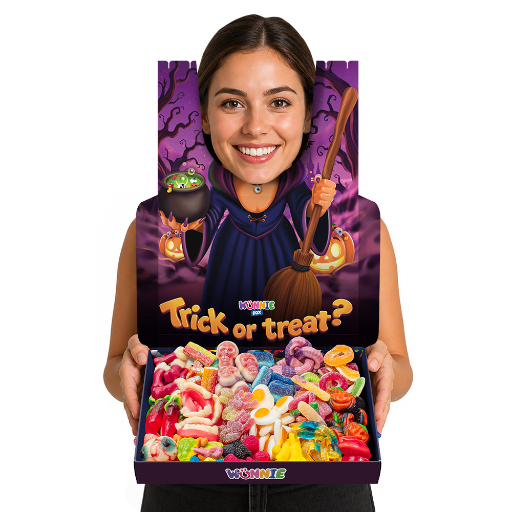 Wunnie box Special "Happy Halloween" Morgana, Box mit Gummibonbons zum Zusammenstellen mit deinen Lieblingsgeschmacksrichtungen 