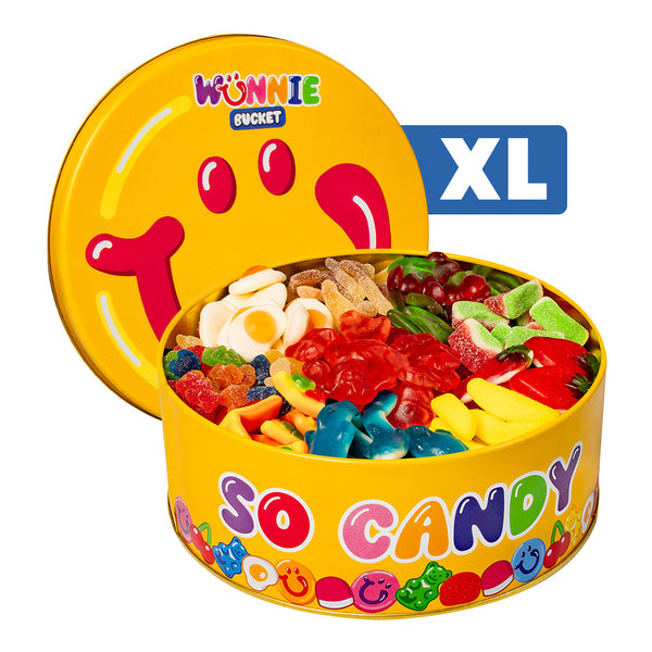 Wunnie Bucket, Dose mit Gummibonbons zum Zusammenstellen mit deinen Lieblingsgeschmacksrichtungen 
