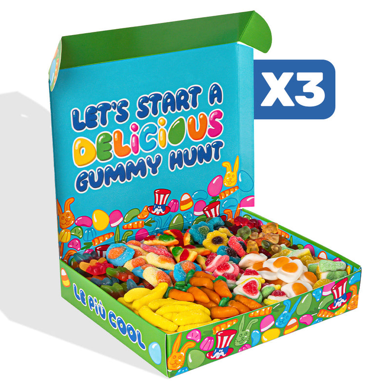 3 Wunnie box "Happy Easter", 3 Candy Box zum Zusammenstellen mit deinen Lieblings-Gummisüßigkeiten