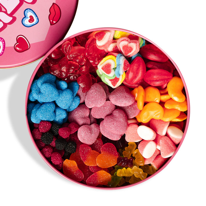 Wunnie Bucket „Love You Forever“, 2-kg-Dose mit Gummibonbons, die mit den Lieblingsgeschmäckern deines Partners zusammengestellt werden kann 