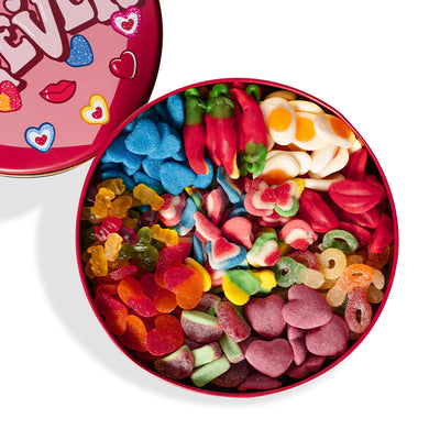 Wunnie Bucket „Love You Forever“, 3kg Dose mit Gummibärchen, die mit den Lieblingsgeschmäckern deiner besseren Hälfte zusammengestellt werden kann 