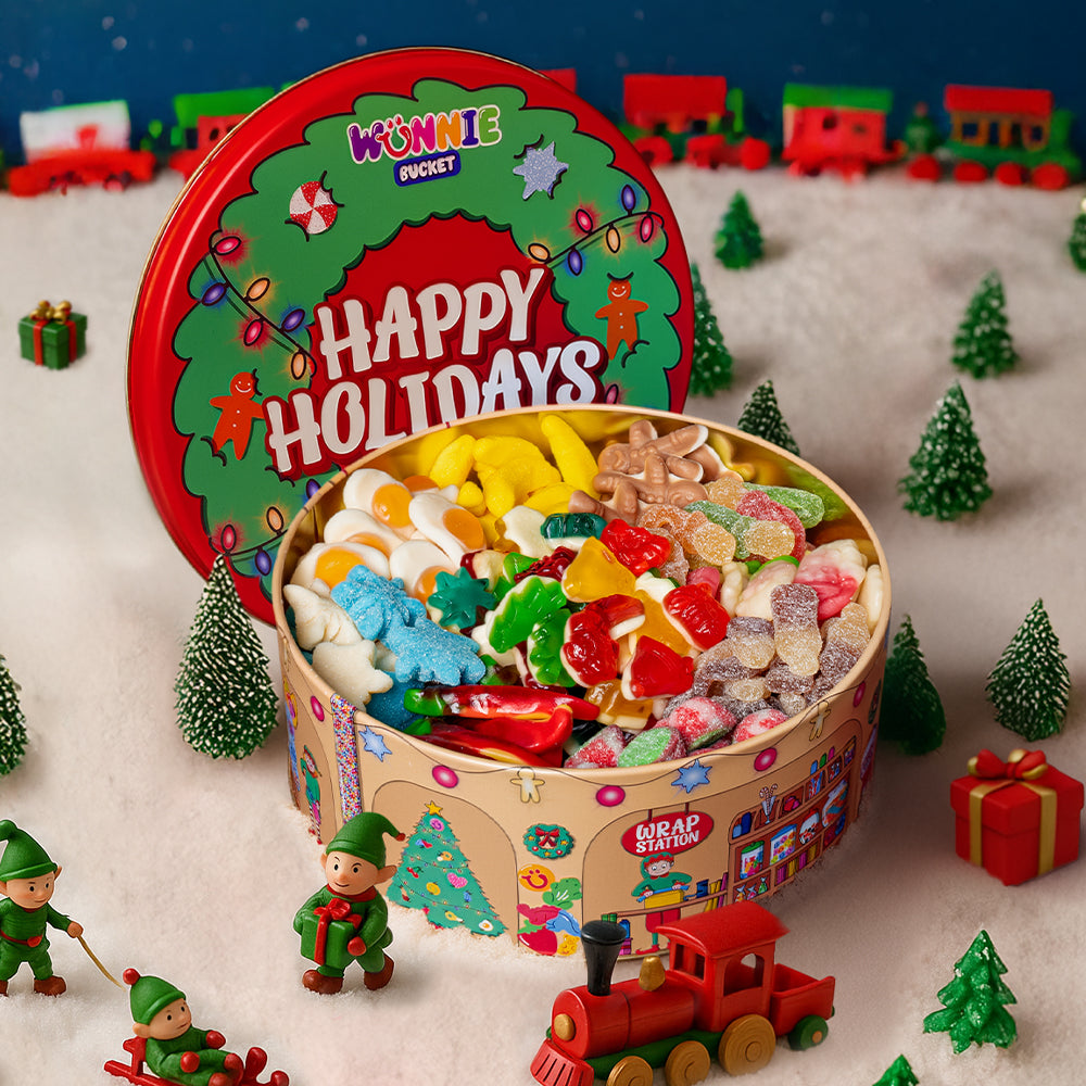 wunnie bucket happy holiday 2 kg in ambiente natalizio