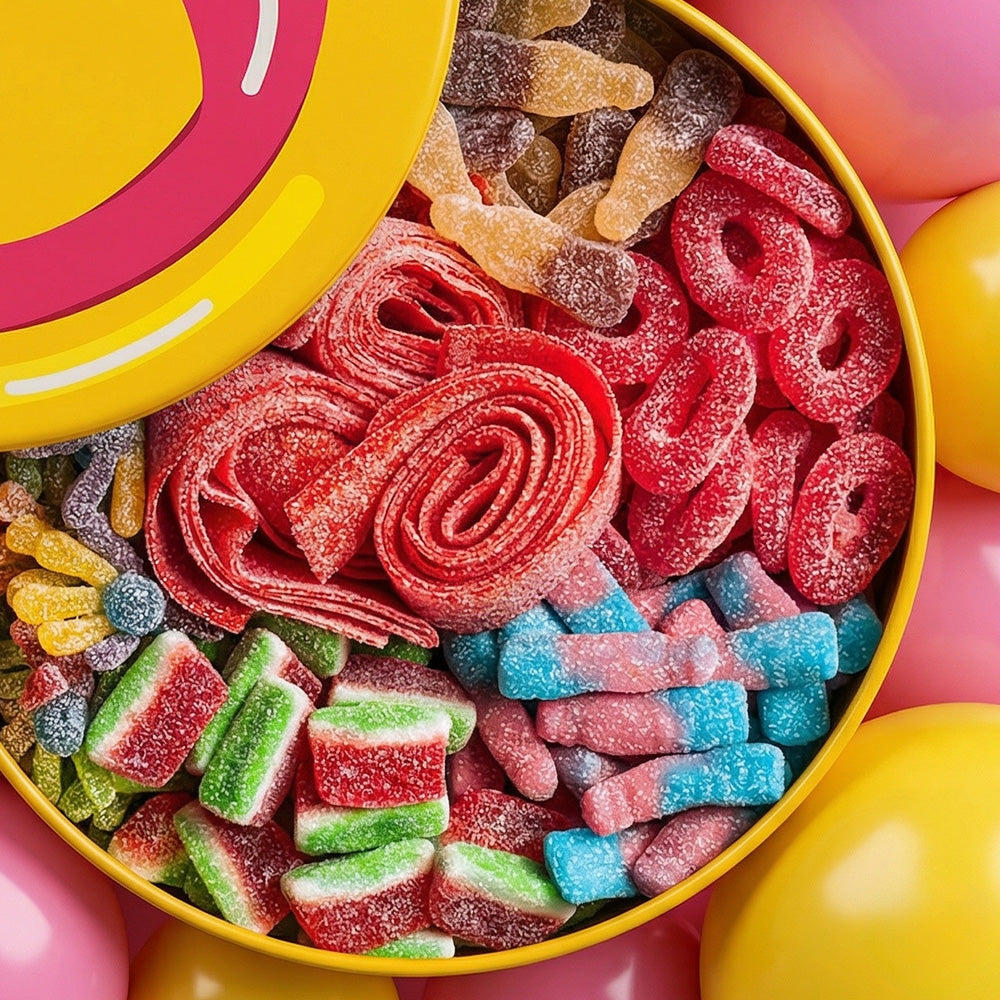 Wunnie Bucket Fizzy mix: latta da 2 kg piena di caramelle frizzanti 