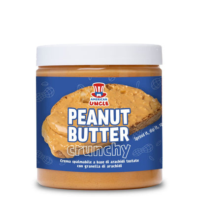 Confezione da 220g di crema al burro d'arachidi American Uncle Peanut Butter Crunchy