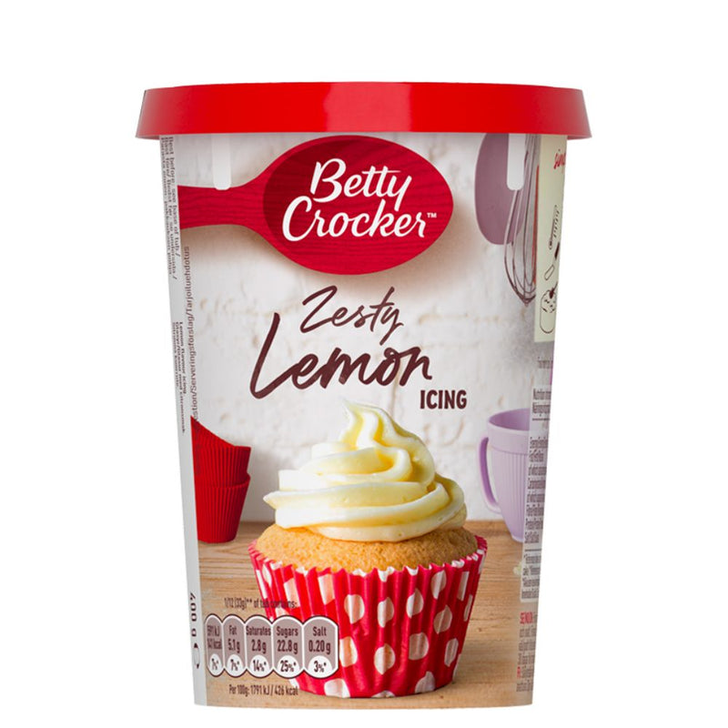 Confezione da 400g di frosting al limone Betty Crocker Zesty Lemon Icing