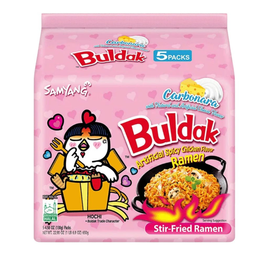 5x Samyang Buldak Carbonara Hot Chicken Flavor, noodles al gusto di carbonara da 130g