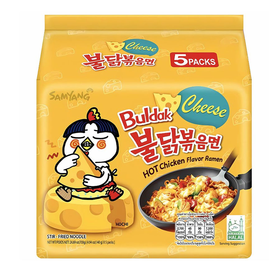 Confezione da 700g di ramen Samyang Buldak Hot Chicken Flavor Ramen Cheese