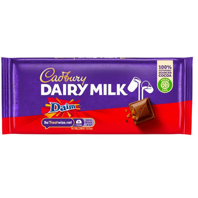 Confezione da 120g di barretta al cioccolato con caramello Cadbury Dairy Milk Daim