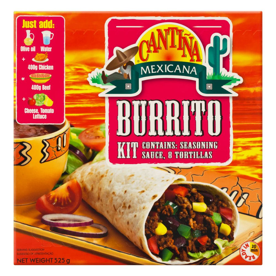 Confezione da 525g di kit per burrito Cantina Mexicana Burrito Kit