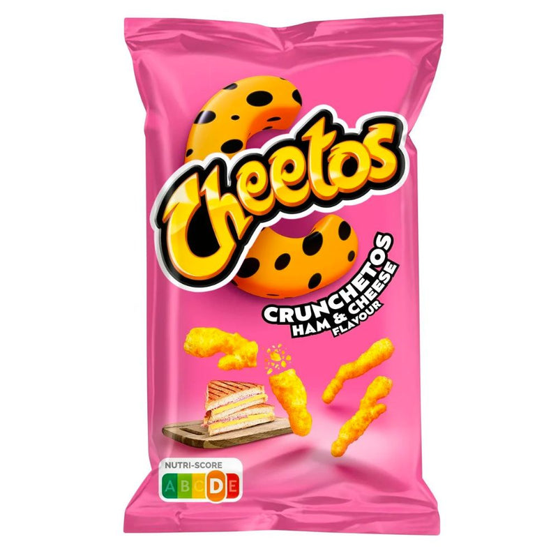 Confezione da 110g di patatine al formaggio e prosciutto Cheetos Crunchetos Ham & Cheese 