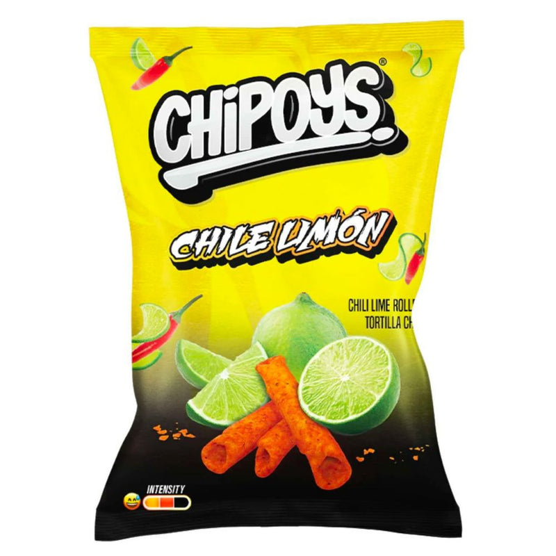 Confezione da 113g di patatine piccanti al limone Chipoys Chile Limon