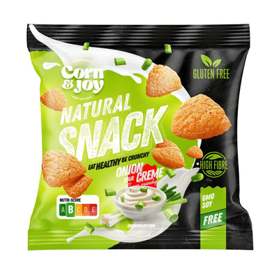 Confezione da 40g di snack di mais al gusto cipolla e panna Corn Joy