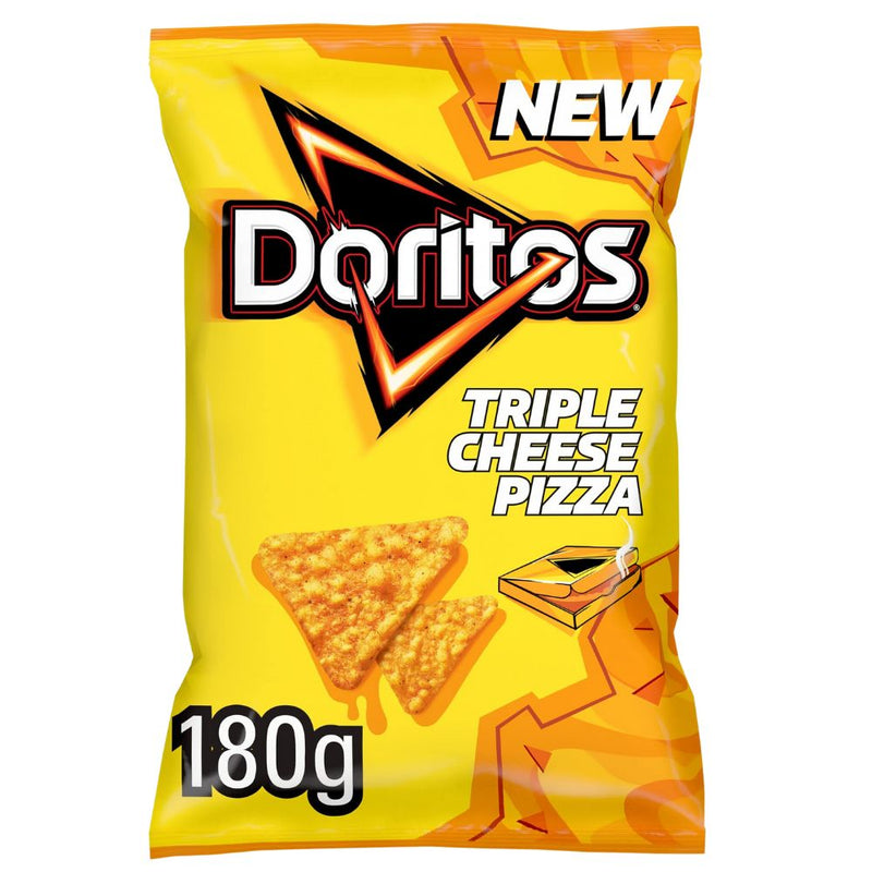 Confezione da 180g di nachos al gusto di pizza al formaggio Doritos Triple Cheese Pizza