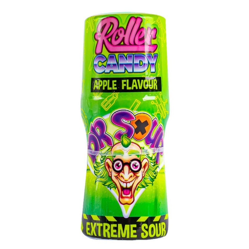 Confezione da 40g di caramella roll alla mela Dr Sour Candy Roller Apple