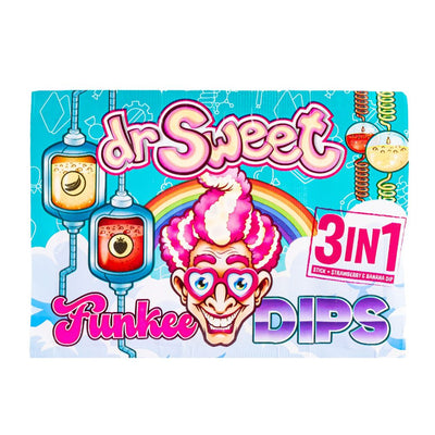 Confezione da 28g di lecca lecca con polverina scoppiettante Dr. Sweet Funkee Dips