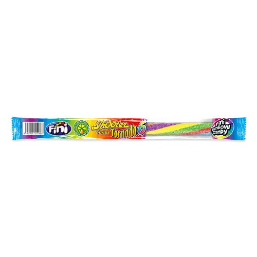 Fini Straws Sour Tornado, Bonbon in Strohhalmform mit prickelndem Fruchtgeschmack, 25 g 