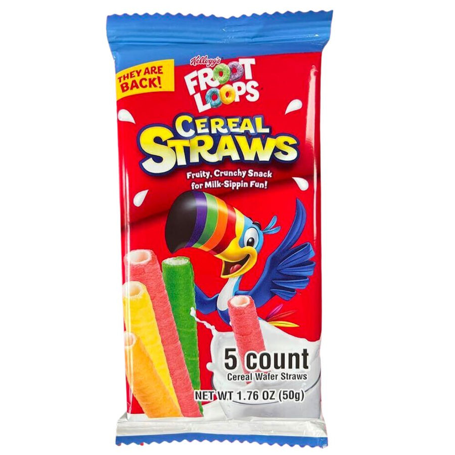 Confezione da 50g di cannucce di wafer alla frutta Kellogg's Froot Loops
