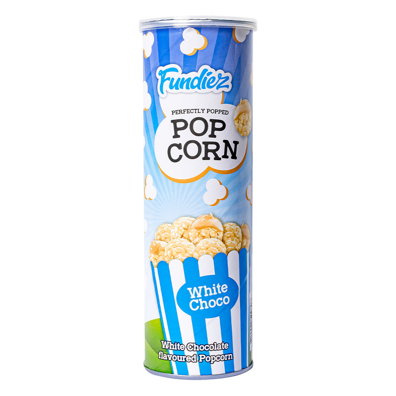 Confezione da 70g di popcorn al cioccolato bianco Fundiez White Choco