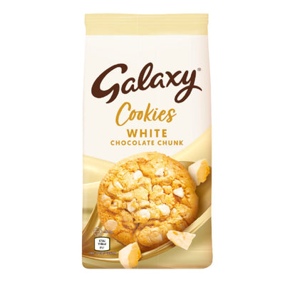 Confezione da 180g di biscotti con gocce di cioccolato bianco Galaxy Cookies White