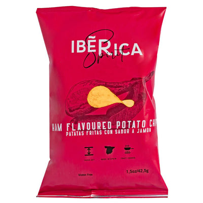 Confezione da 42g di patatine al gusto di prosciutto iberico Iberica Chips Jamon