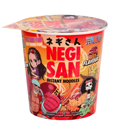 One Piece Ultra Pop Instant Noodles Beef Robin, Franky, Brook, noodles al gusto di manzo da 65g