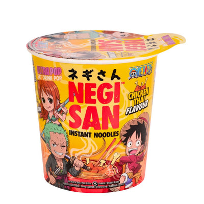 Confezione da 65g di noodles al sapore di pollo One Piece Ultra Pop Instantanees Thai Chicken of Luffy, Zoro, Nami