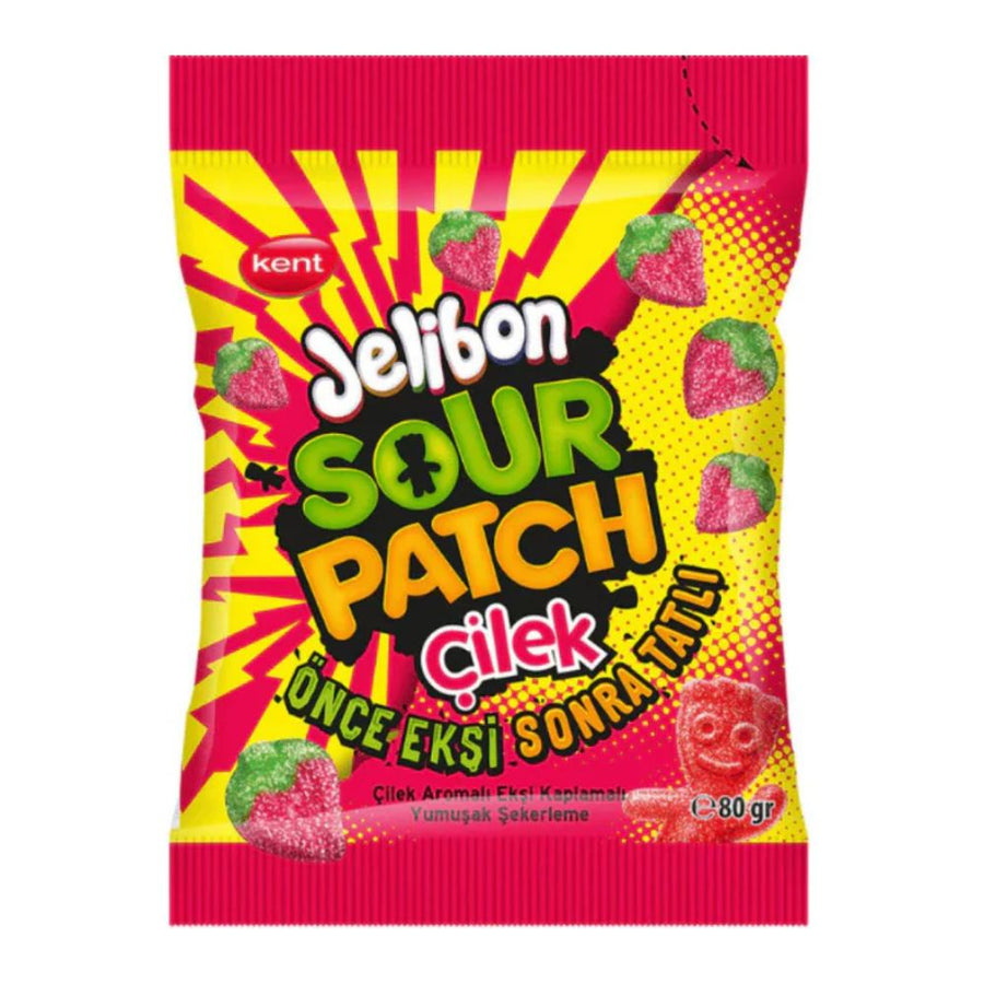 Jelibon Sour Patch Cilek, caramelle gommose gusto di fragola da 80g.