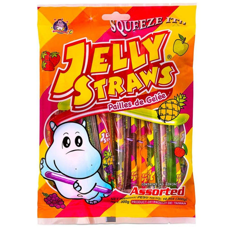 Jelly Straws Hippo Assorted Squeeze, Fruchtgelees 300g