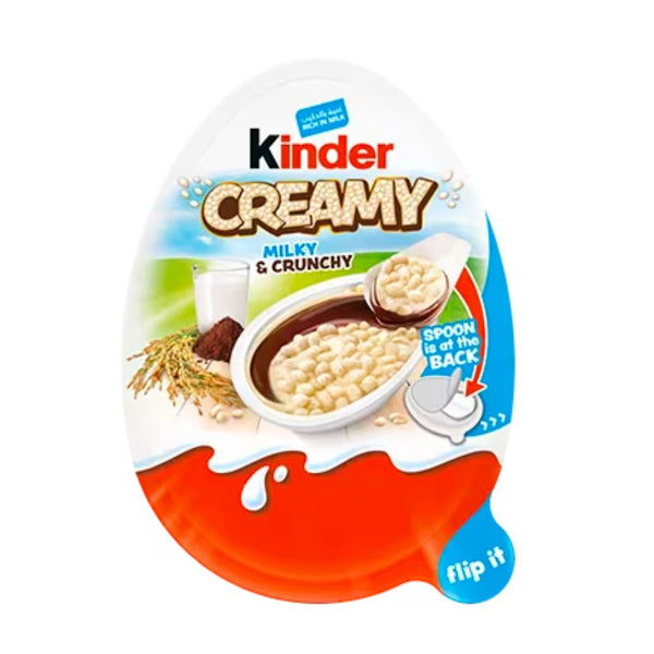 Kinder Creamy Milky & Crunchy, Kinder-Schokolade mit Milchcreme und Puffreis, 19g 