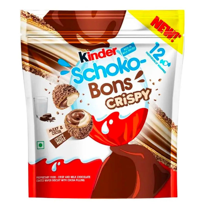 Kinder Schoko Bons Crispy, Waffel-Eier mit Milch- und Schokoladencreme-Füllung, 67g